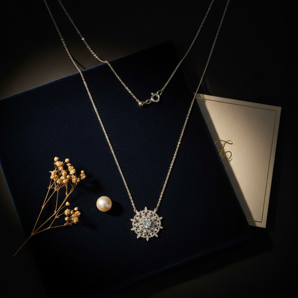 Mandala Necklace – Flat Lay