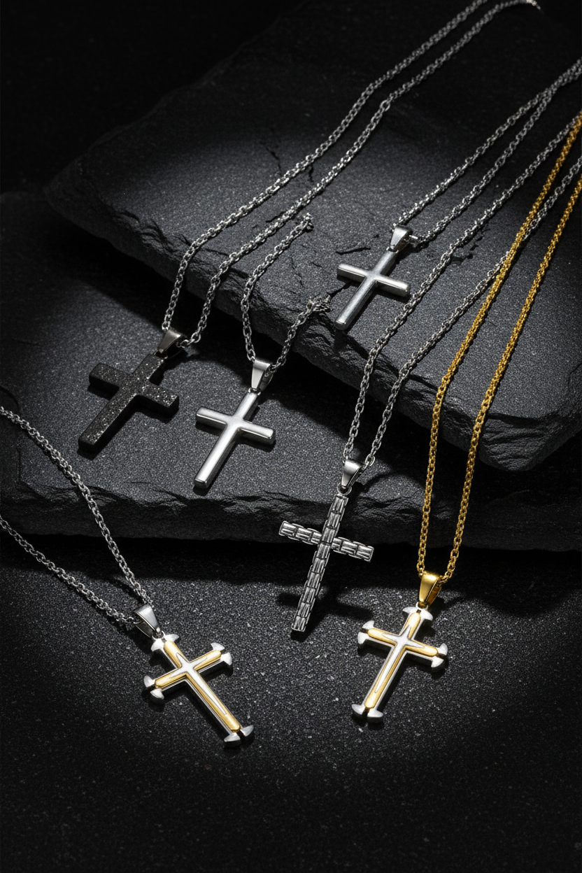 Men's Cross Necklaces Poster