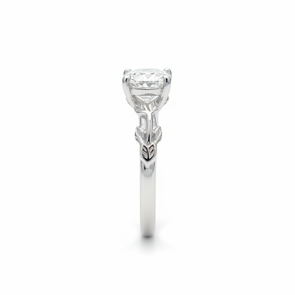 Moissanite Leaf Ring - Band Profile
