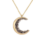 Black Crystal Crescent Moon Necklace