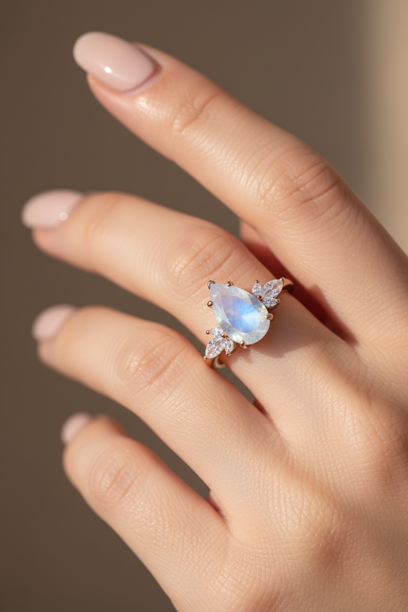 Moonstone Ring - Lifestyle Hand