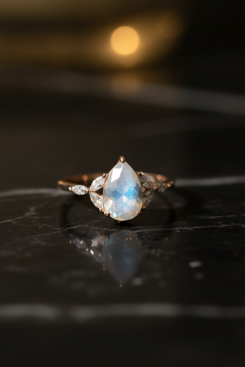 Moonstone Ring - Lifestyle Marble