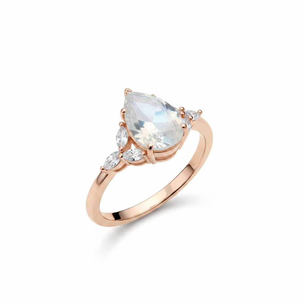 Moonstone Ring - White Angle