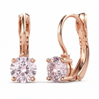 Plain Band Rose Gold Drop Earrings - Front Side