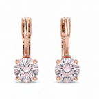 Plain Band Rose Gold Drop Earrings - Upright