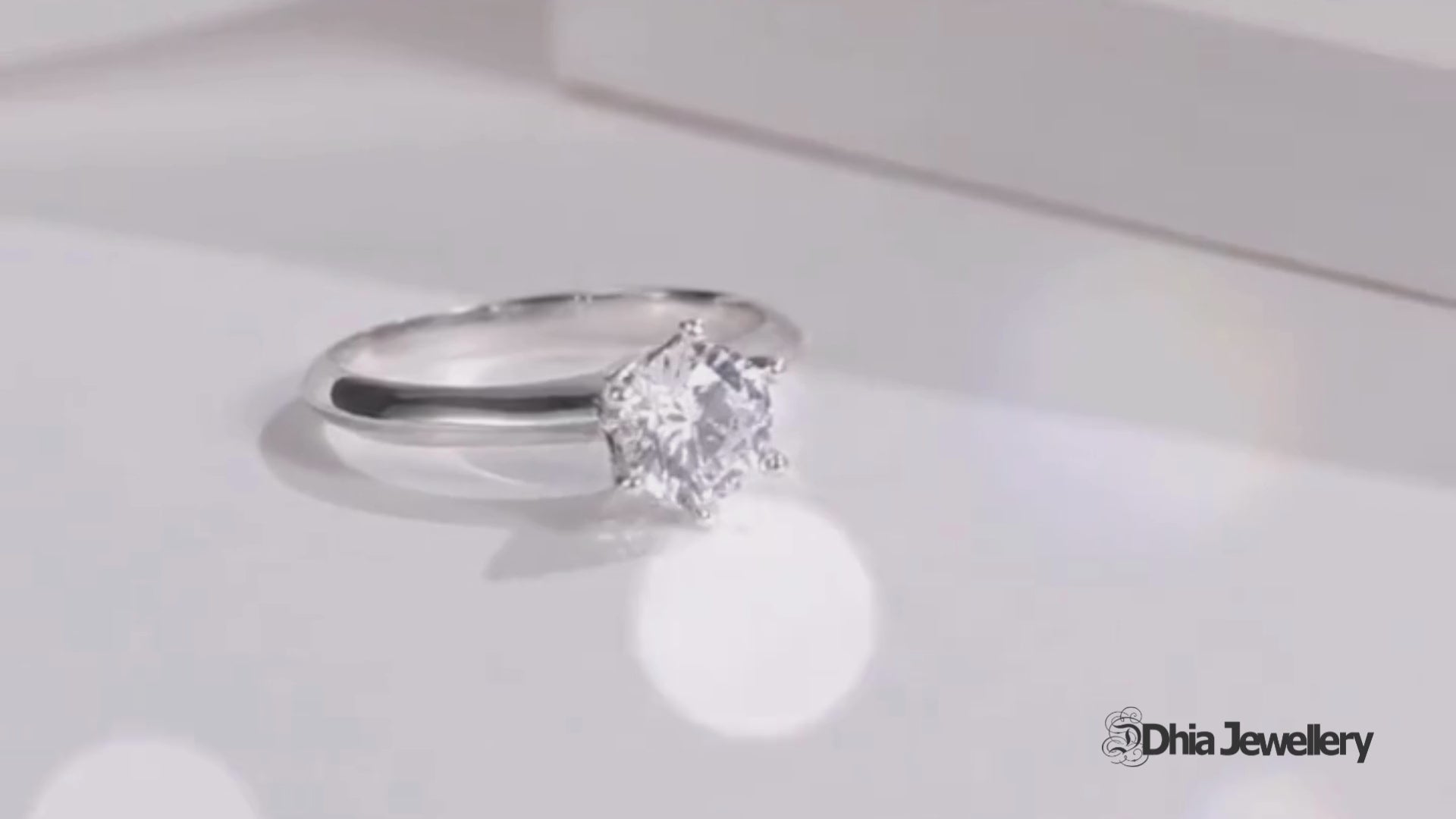 Dhia 1.00Ct Moissanite Solitaire 6-Prong S925 Ring