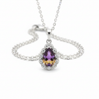 Purple-gold ombre teardrop pendant