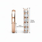 Huggies Pam Clip Rose Gold Plated Earrings embellished with Swarovski Crystal