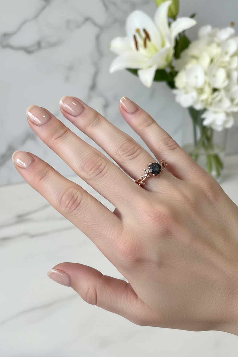 Rose Gold Leaf Ring - Lifestyle On Hand