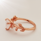 Rose Gold Leaf Ring - Side Profile