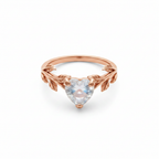 Rose Gold Leaf Ring - Top Down