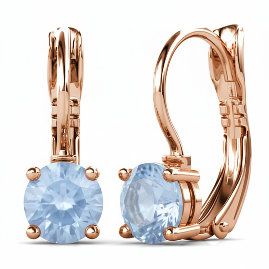 Rose gold opal earring set