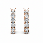 Huggies Pam Clip Rose Gold Plated Earrings embellished with Swarovski Crystal