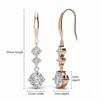 Rose Gold - With Dimension Labels