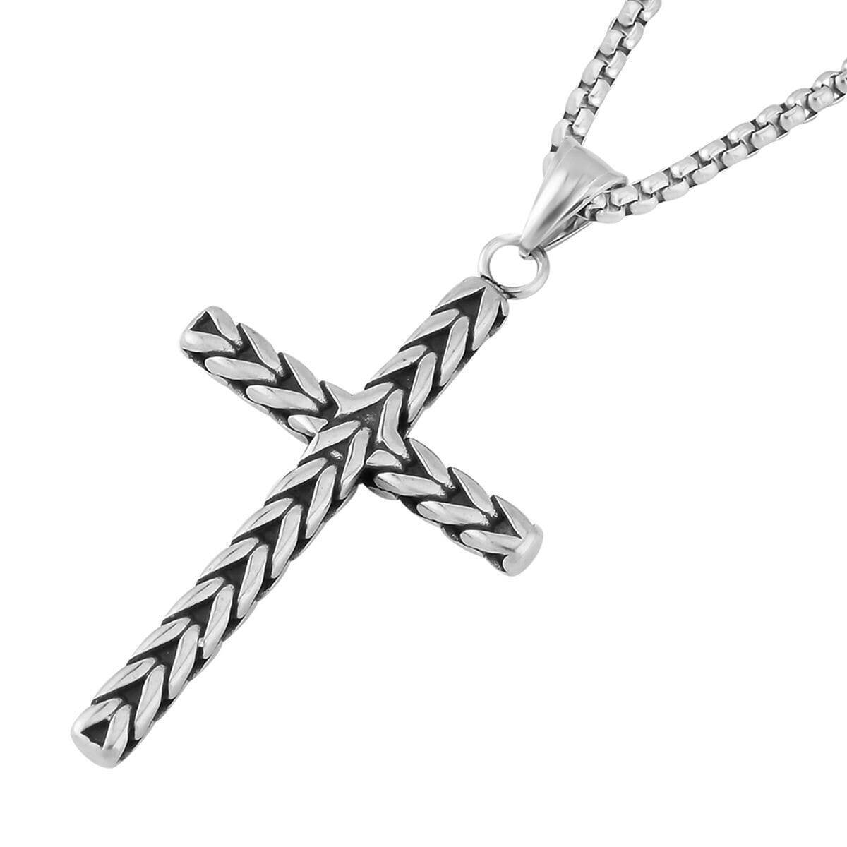 Trendy Wheat Cross Necklace