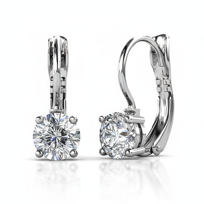 Silver Crystal Earrings Angled