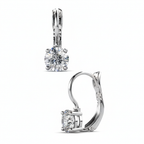 Silver Crystal Earrings Vertical