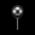 Tahitian Pearl Studs 18k White Gold - Macro