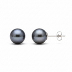 Tahitian Pearl Studs 18k White Gold - Side