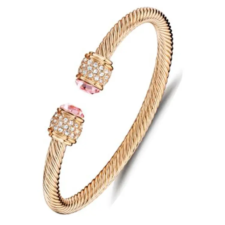 Twisted Rope Bangles -Rose Gold