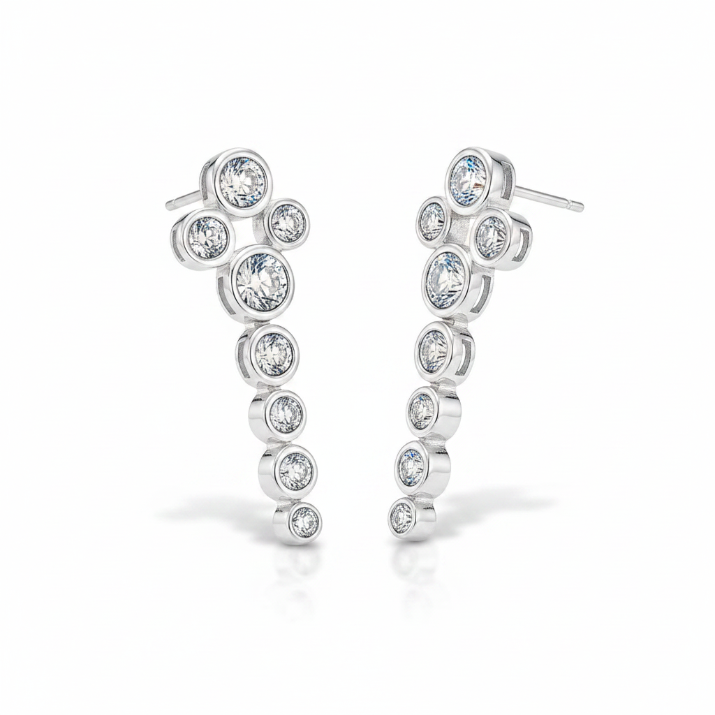 Waterfall Earrings Angled White