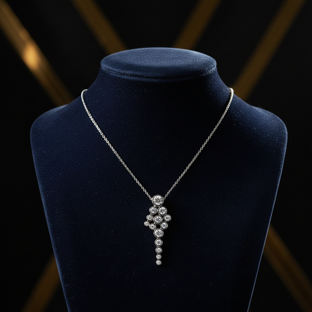 Waterfall Necklace on velvet bust