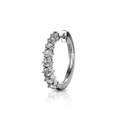 Huggie Hoop White Gold Plated Earrings embellished with Swarovski® Crystal