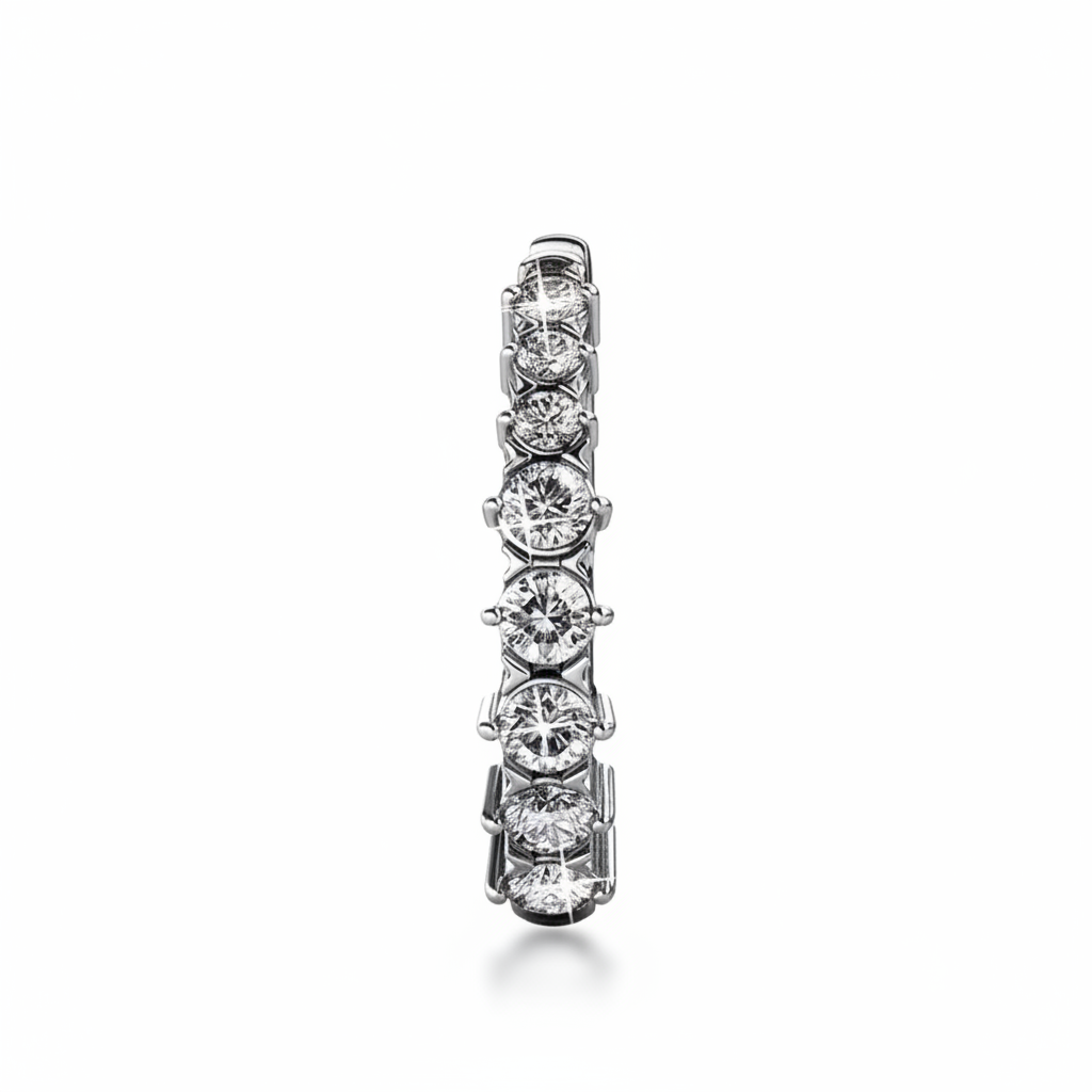 Huggie Hoop White Gold Plated Earrings embellished with Swarovski® Crystal