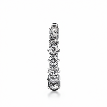 Huggie Hoop White Gold Plated Earrings embellished with Swarovski® Crystal