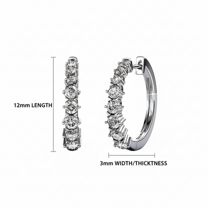 Huggie Hoop White Gold Plated Earrings embellished with Swarovski® Crystal