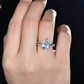 Classic Oval Moonstone Engagement Twin Set Ring