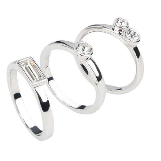 Dhia 3 Piece Ring Set made with Crystals from Swarovski