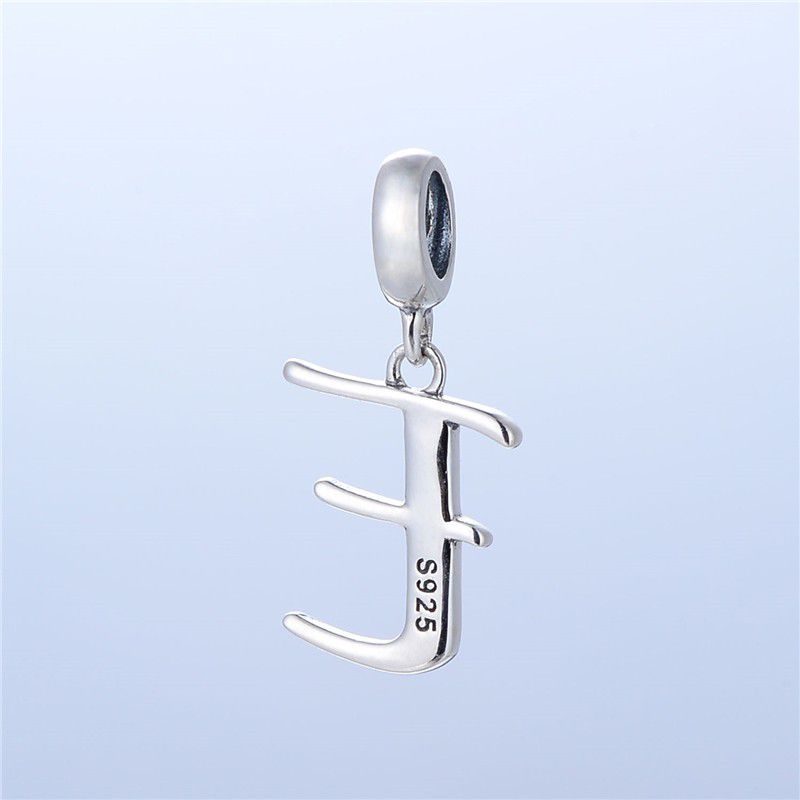 S925 Alphabet Letter E Charm/Pendant