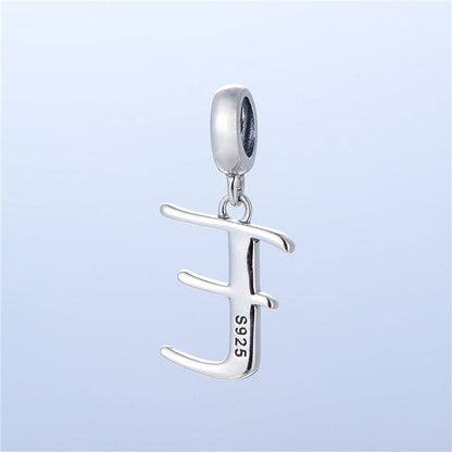 S925 Alphabet Letter E Charm/Pendant