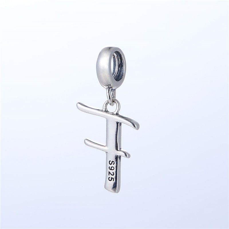 S925 Alphabet Letter F Charm/Pendant