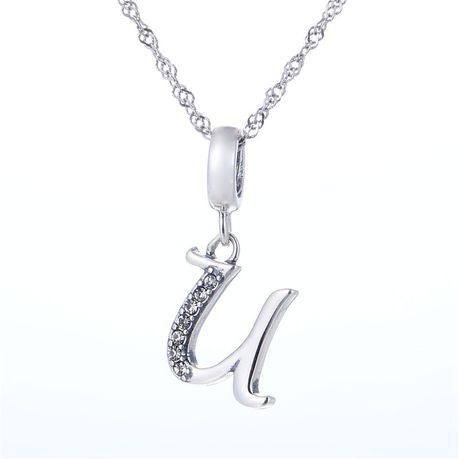 S925 Alphabet Letter U Charm/Pendant