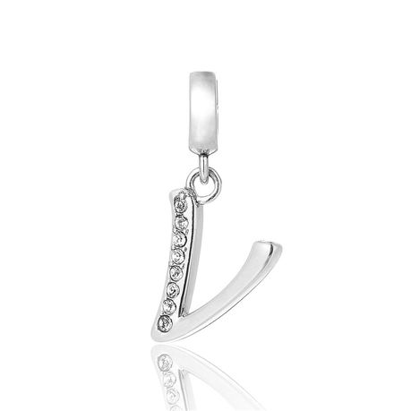 S925 Alphabet Letter V Charm/Pendant