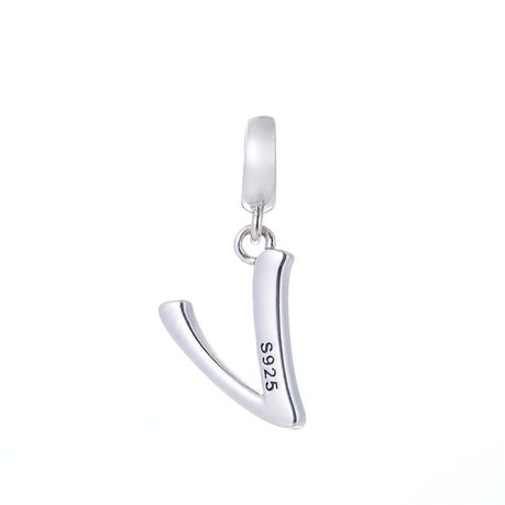 S925 Alphabet Letter V Charm/Pendant