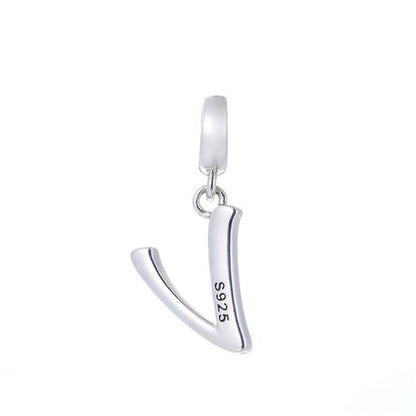 S925 Alphabet Letter V Charm/Pendant