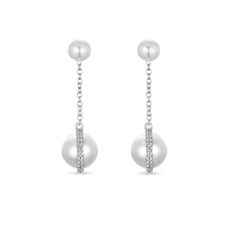 Dhia Pearl Earrings with Crystals from Swarovski