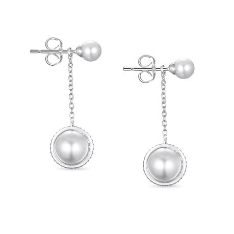 Pearl Earrings with Crystals from Swarovski