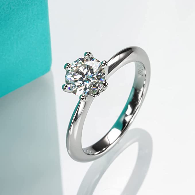 1ct Moissanite Solitaire 6 Prong Rings