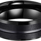Black Channel Tungsten Carbide Ring