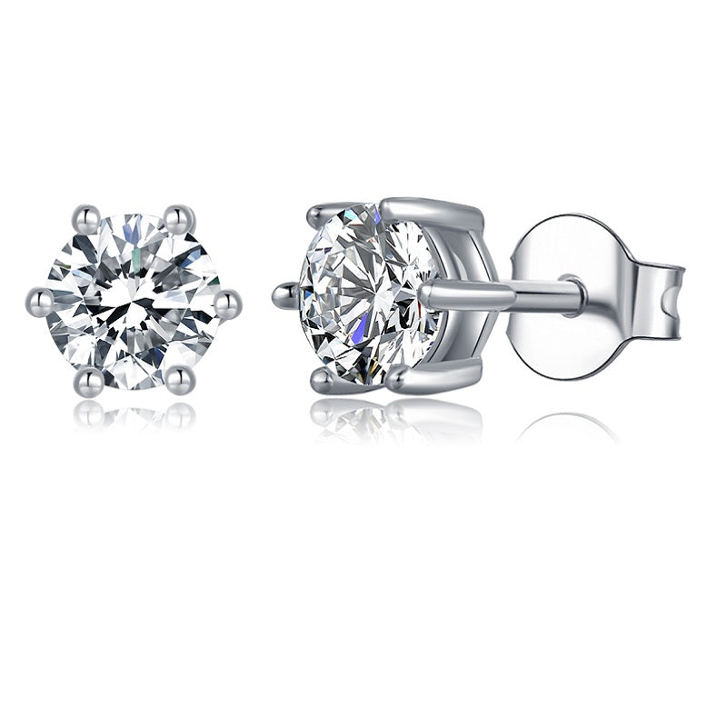 1.0Ct Moissanite Solitaire Earrings in 9ct Gold