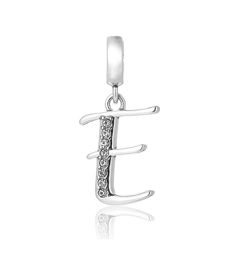 S925 Alphabet Letter E Charm/Pendant