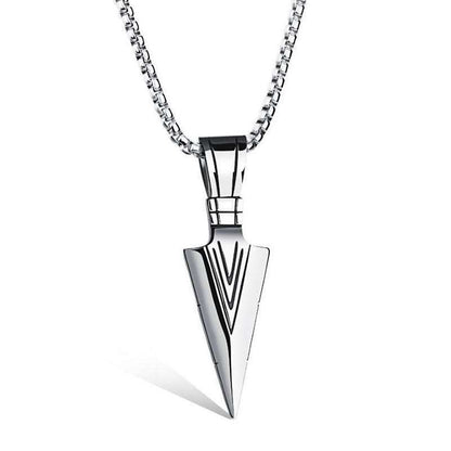 Arrowhead Pendant Necklace- Silver