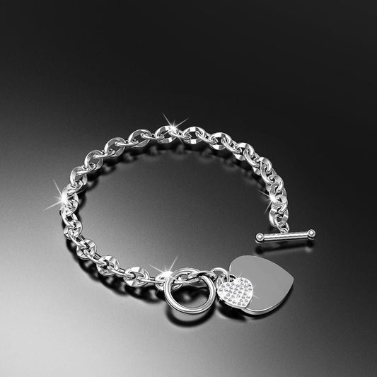 Love BraceletPREMIUM QUALITY – Crafted from high-grade stainless steel, this necklace set boasts exceptional durability and sturdiness. Resistant to rust and tarnish, its high-poIN STOCKDhia JewelleryLove Bracelet