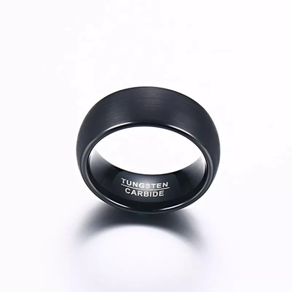 Black Dome Tungsten Carbide Ring