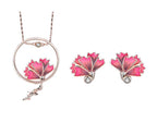 Carnation Drop Necklace & Earring Set – Swarovski Zirconia Elegance
