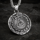 Circular Jormungand and Valknut Necklace-Silver